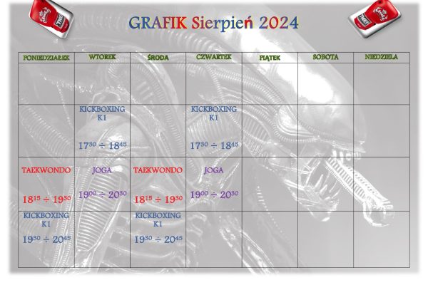 Grafik sierpień 2024